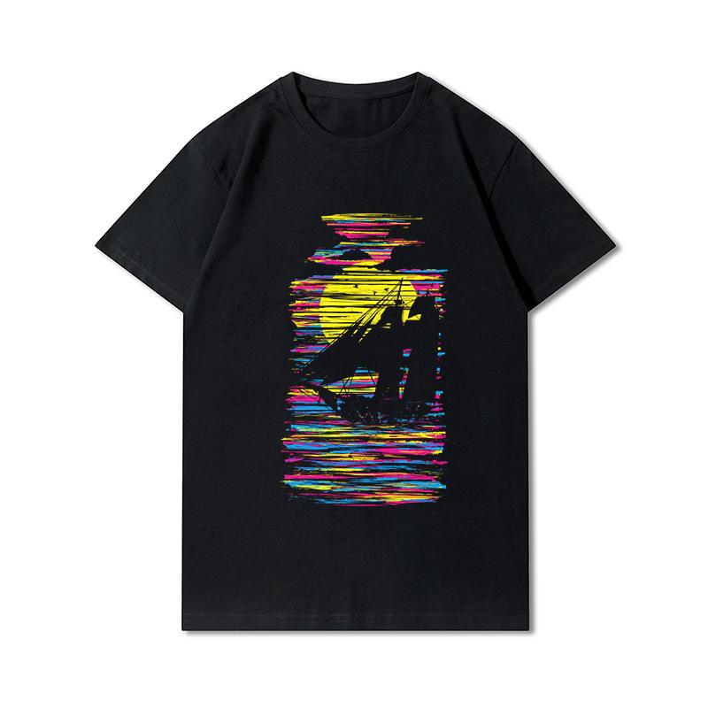 Летние мужские футболки с графическим рисунком, мужские футболки в стиле Харадзюку, винтажные футболки с короткими рукавами, черные рубашки унисекс большого размера