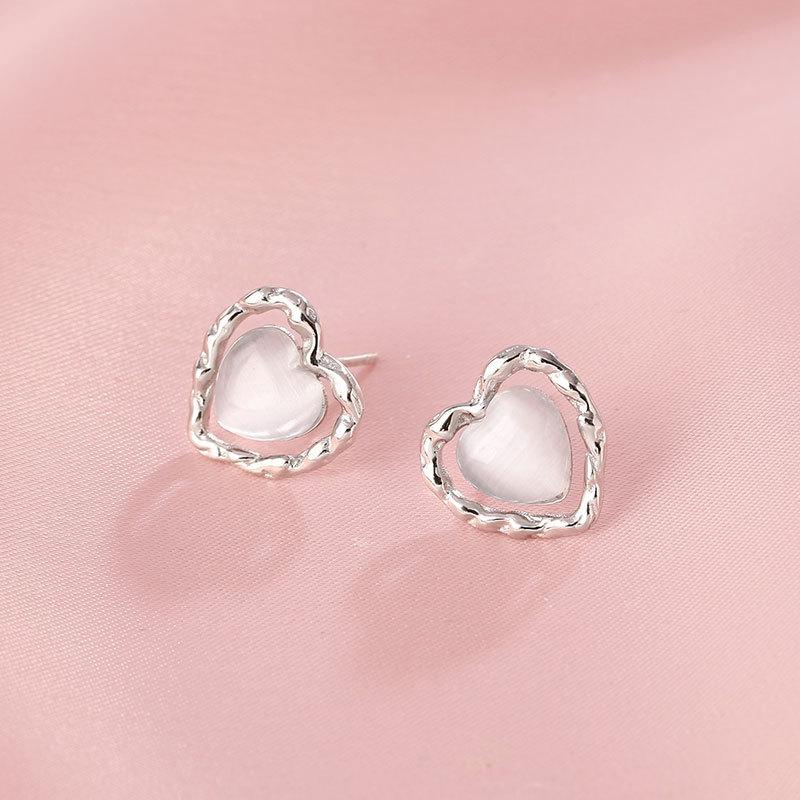 Серьги с белыми камнями Moonlight Love Cat Eye для женщин с нишевым дизайном, высококачественные серьги в холодном стиле