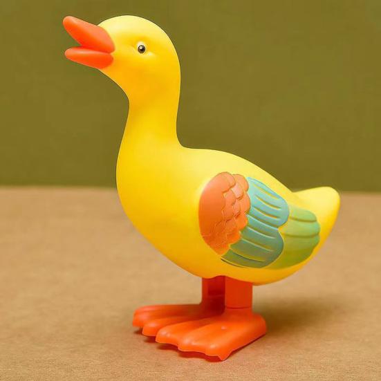Animal Clockwork Toy Lovely Interesting Jumping Poultry Model Ornament Interactive Toy Plastic Easter Cartoon Rooster Duck Wind-Up Toy Kid