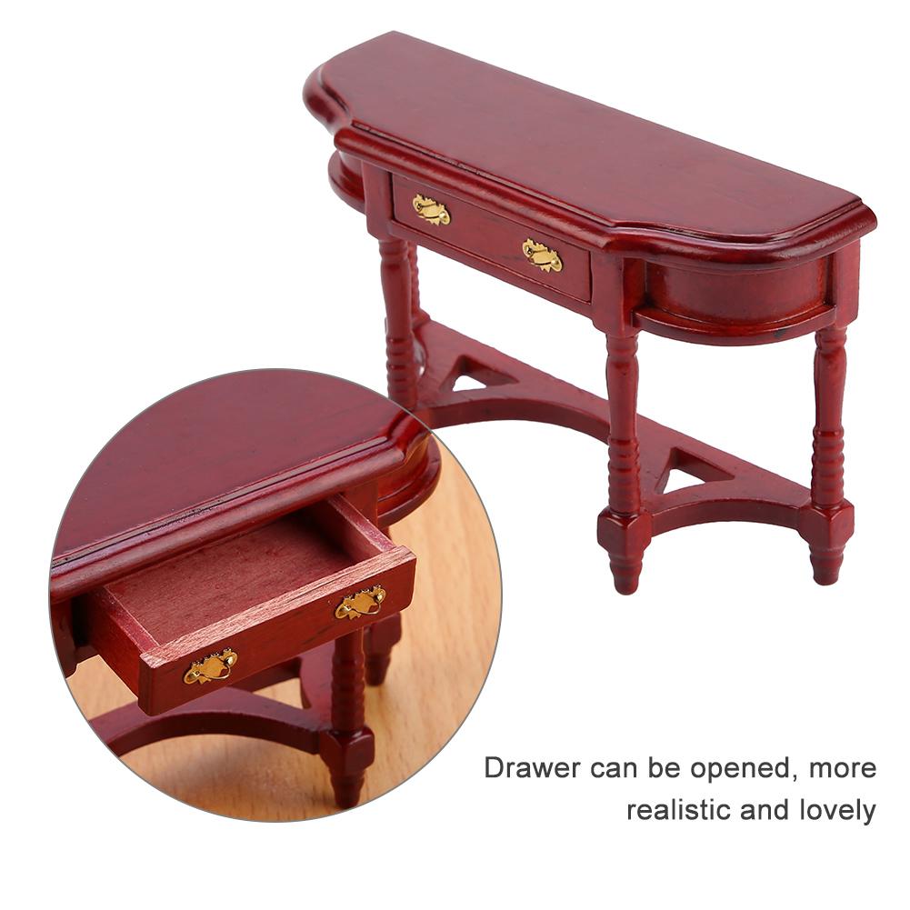 1:12 масштаб кукольный домик полукруглый стол модель миниатюрная деревянная мебель стол детский подарок