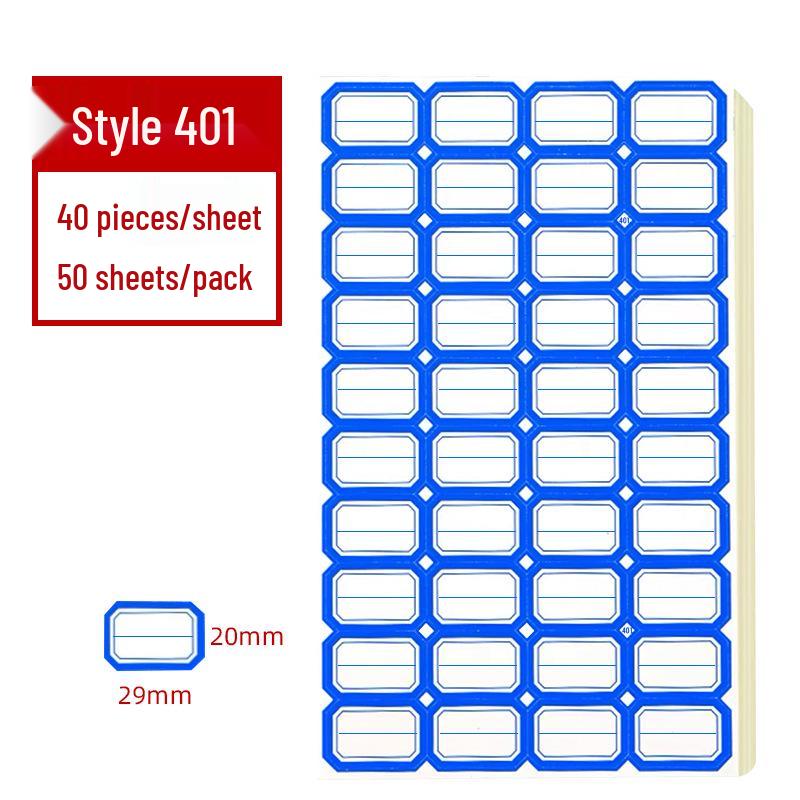 Colored Self-Adhesive Label Stickers for Handwriting, 50 Sheets - Office Use Name & Price Tags