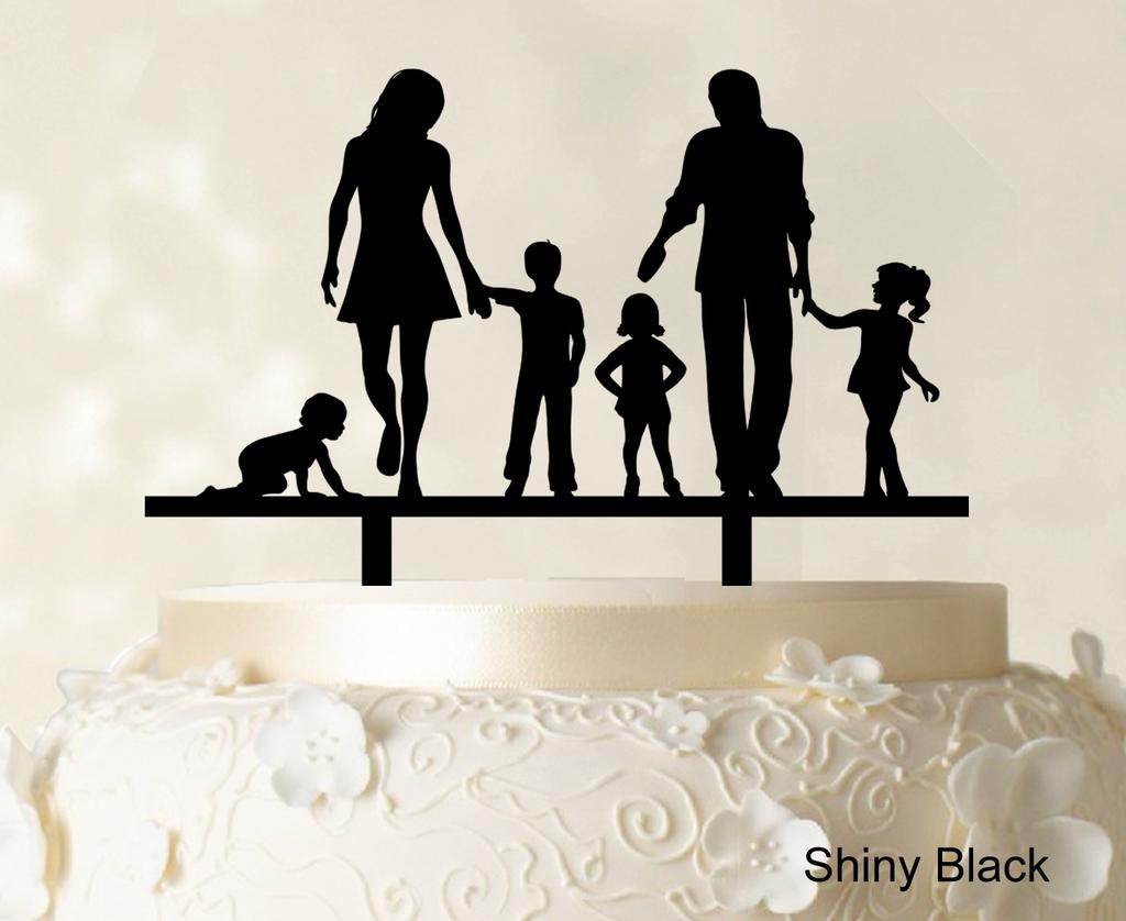 Персонализированный семейный торт Топпер на заказ силуэт свадебный торт Топпер украшения торта доступен вариант 6 "-7" дюймов