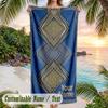 Abstract Geometric Theme Beach Towel Personalized Custom Name & Text Soft Quick Dry Beach Towel for Swimming Travel