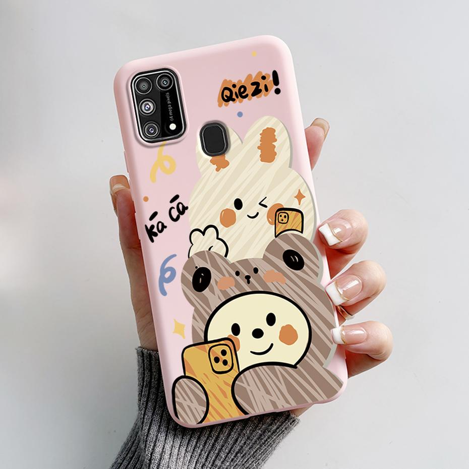 Силиконовый чехол для Samsung M31 M 31 Чехол Милый Кролик Панда Ударопрочный чехол для телефона для Samsung Galaxy M31s M31 s M315F M317F Etui
