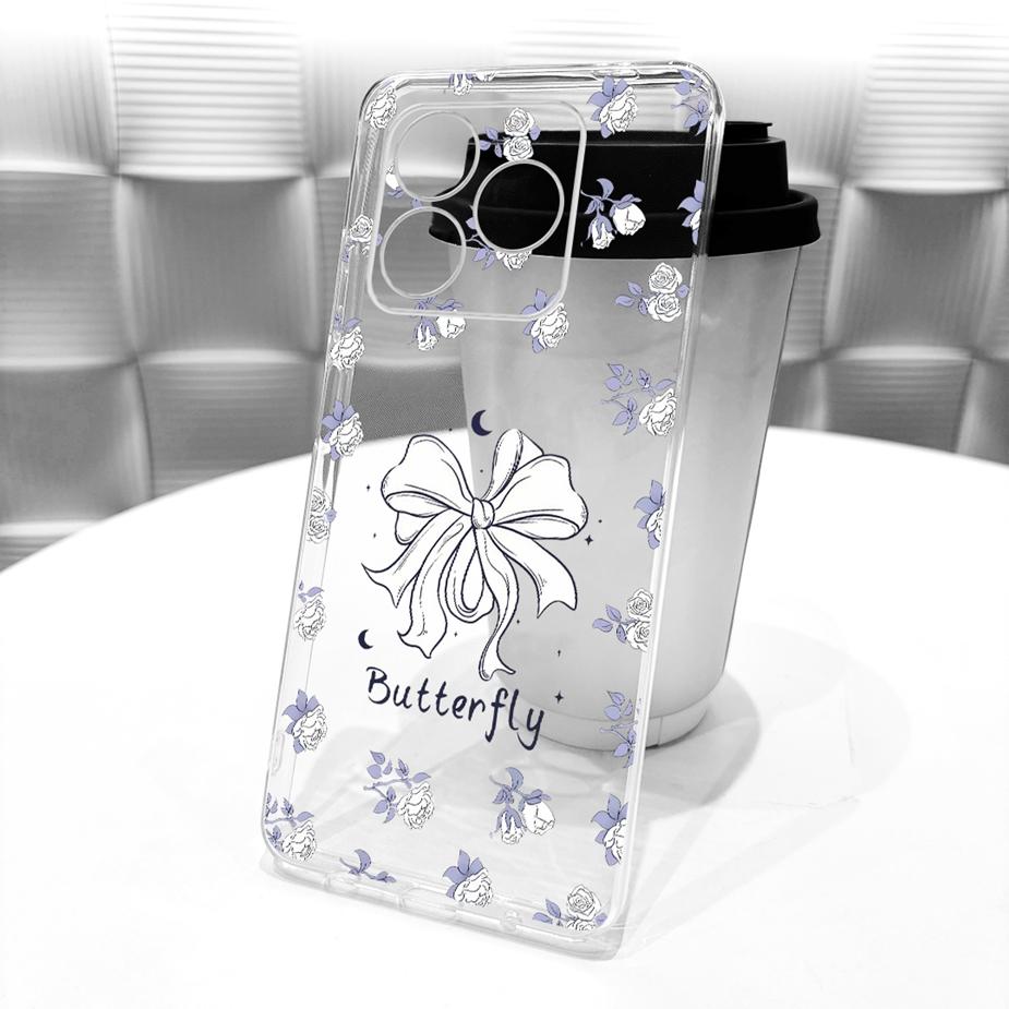 For Honor X5C Plus Case NLA-LX1 Stylish Butterfly Painted Cover Clear Silicone Phone Case For Honor X5C HonorX5C Plus Soft Shell