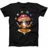 Magic Mushroom Buddha Yoga Planets Solar Cool Gift Tee Black T Shirt 117