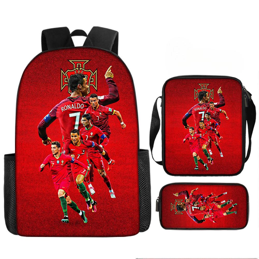 Мультяшный Месси Футбольная Печать Детский Рюкзак на Двойных Плечевых Лямках Для Использования в Школе
