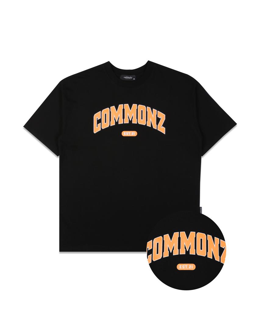 COMMONZ Базовая футболка с коротким рукавом и логотипом-аркой_Черный