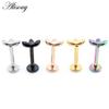 Alisouy 1PC Нержавеющая сталь Собака Следы Лист 16G Tragus Helix Bar Лабрет Губное кольцо Хрящ Ухо Серьги Пирсинг Украшения для тела