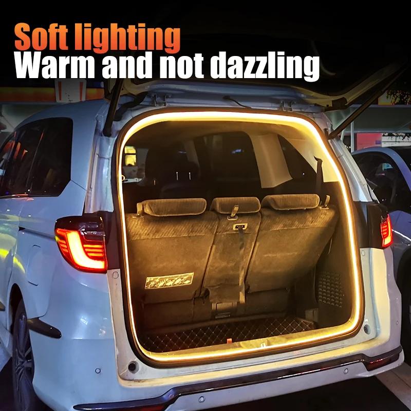 12V Car Rear Trunk Brighten LED Strip Modified Lighting for Waterproof Flexible Light Universal connector Plug & Play 4m