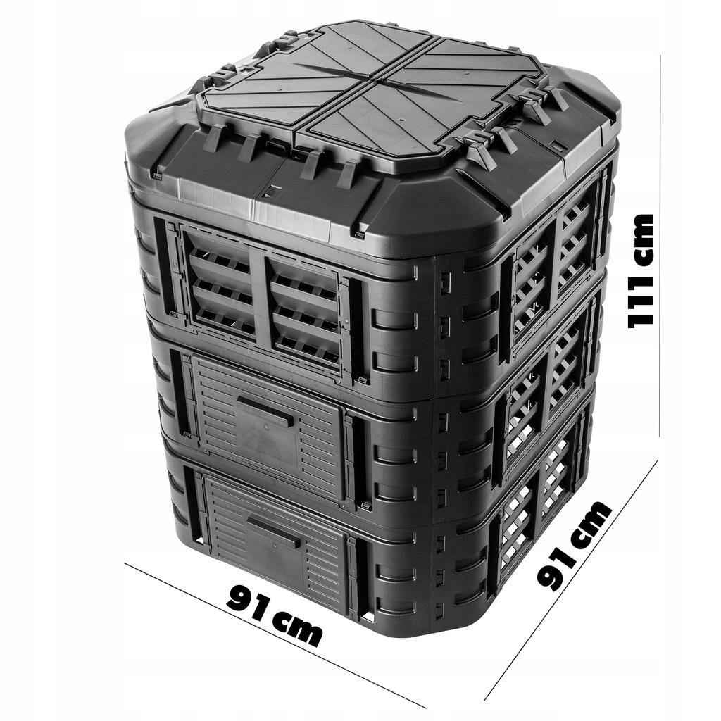 KADAX Садовый компостер модульный 860л морозостойкий круглогодичный черный