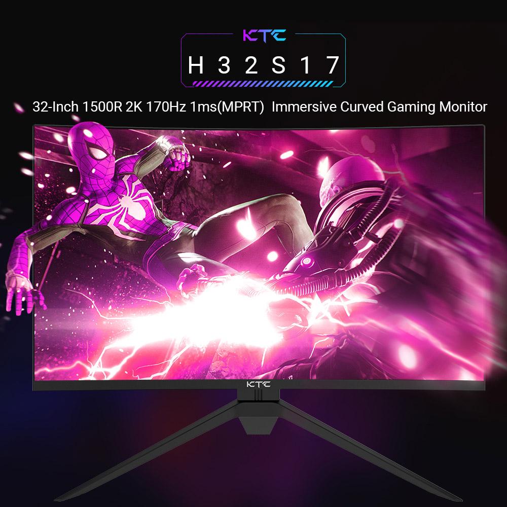 KTC H32S17 Игровой монитор 32 дюйма, 2560x1440, QHD, 170 Гц, HVA, изогнутый, 1500R