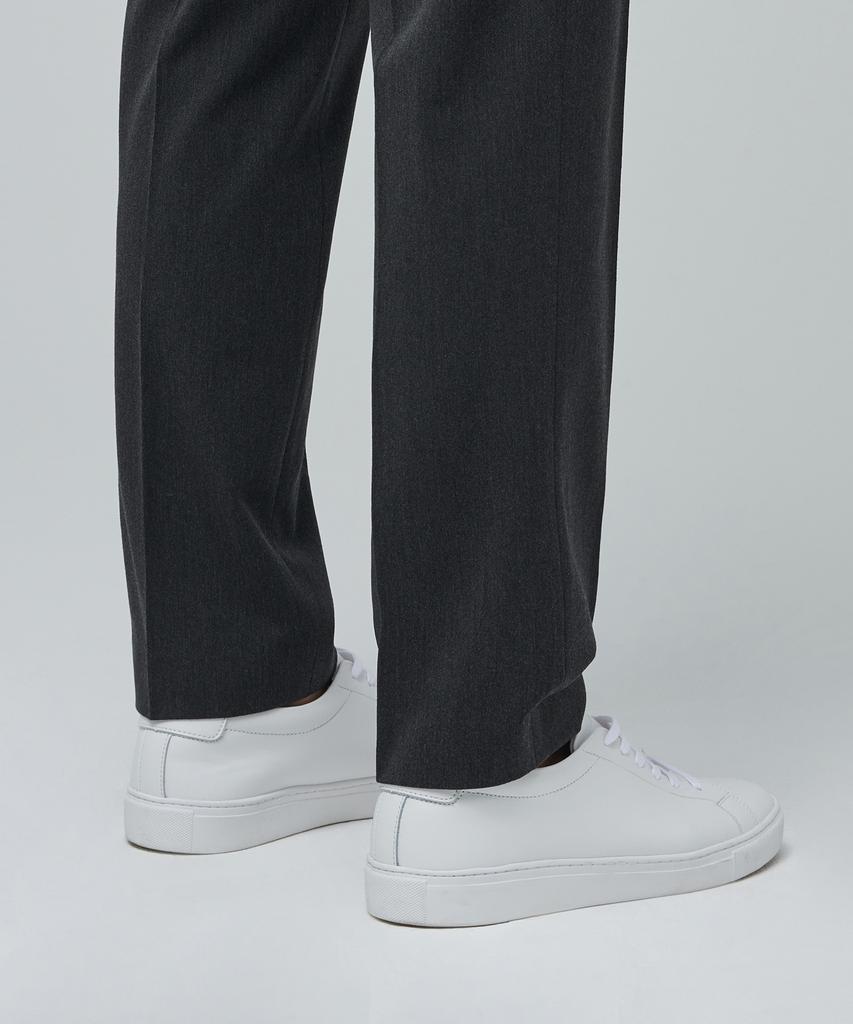 MUSINSA STANDARD Heavyweight Fleece-Lined Tapered Hidden Elastic Waist Length Slacks [Charcoal Gray]