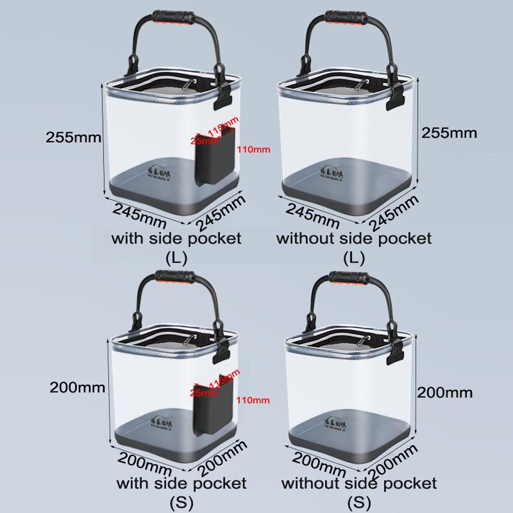 Утепленное ведро для рыбалки на открытом воздухе, прозрачное ведро для воды из ЭВА, большой емкости, для путешествий, кемпинга
