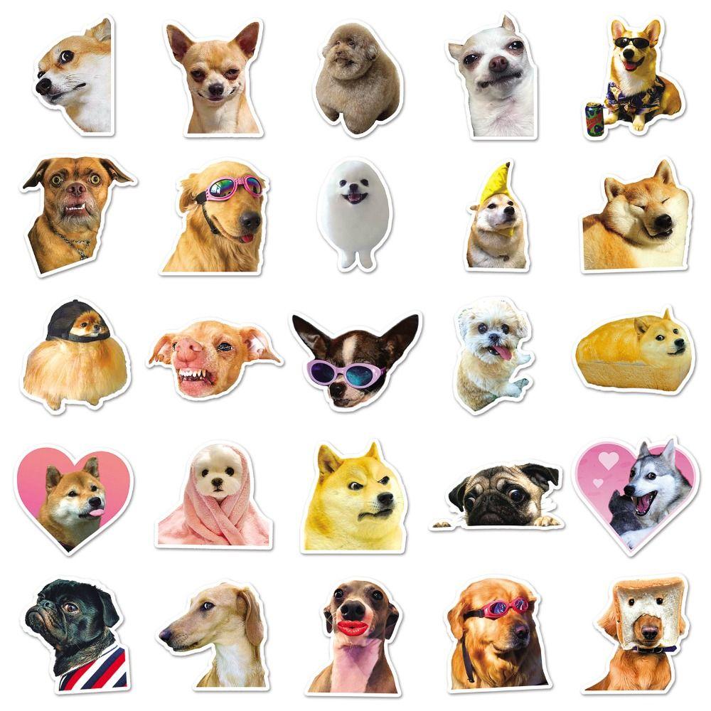 50PCS Husky Puppy Stickers Corgi Shiba Inu Stickers Toy Meme Dog Stickers  Hand Ledger