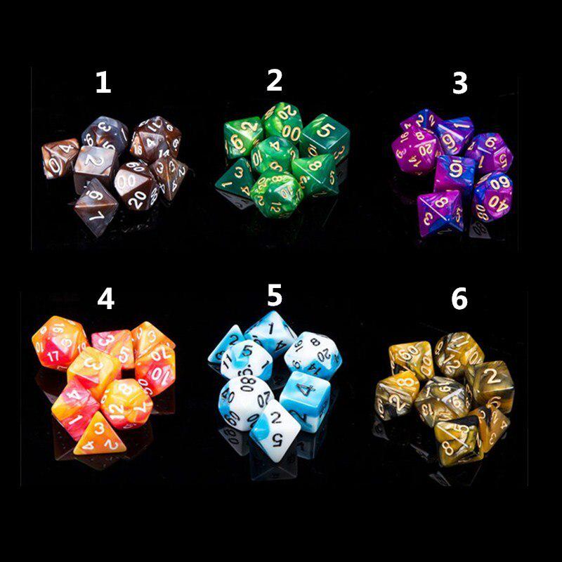 7 шт./лот, многогранные игральные кости из смолы D&D D4 D6 D8 D10 D% D12 D20, многогранные игральные кости TRPG, настольные игры