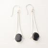 Драгоценный камень Черный Оникс Стерлинговое серебро Висячие серьги-капли Этнические украшения EE-136-20