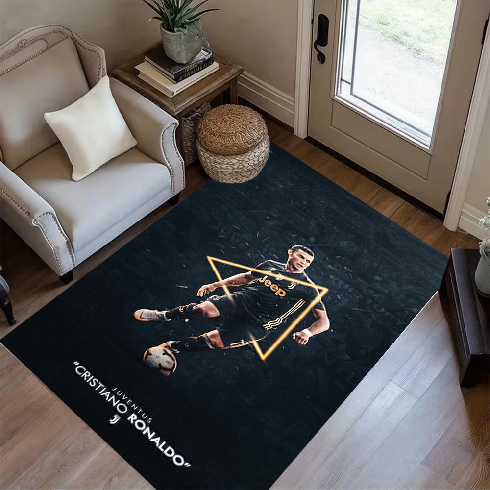 Cristiano Ronaldo Pitch Area Rug Perfect for Kitchen Dining Room Playrooms Game Room Antislip Carpet Office home decor Best for Christmas