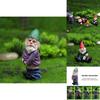 Set Of 4pcs Miniature Naughty Gnome Statues For Whimsical Garden Decor And Fun