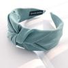 PROLY Новая Мода Женская Повязка на Голову Широкая Сторона Осень Весна Тюрбан Однотонный Узел Посередине Повязка для Волос Повседневные Аксессуары для Волос