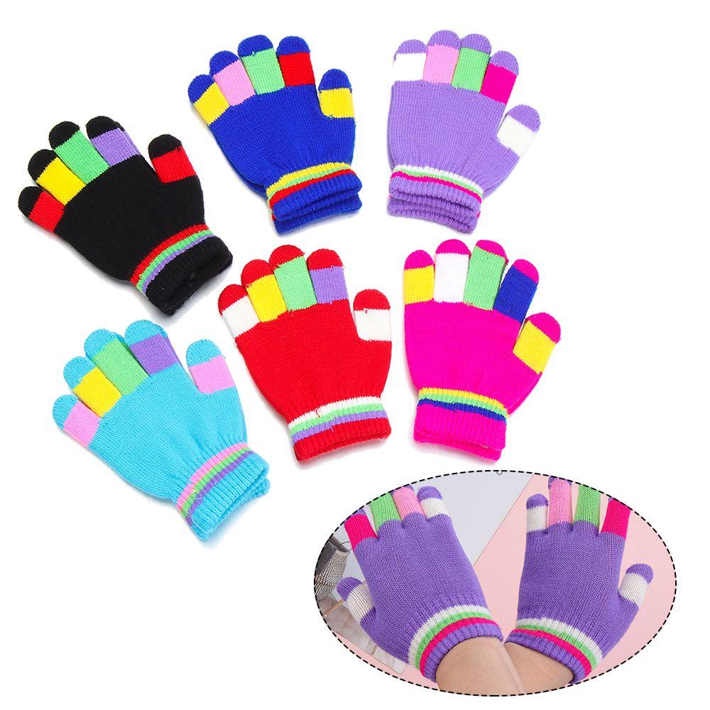Детские аксессуары Акрил для детей Противоскользящие варежки с закрытыми пальцами Зимние перчатки Вязаные перчатки
