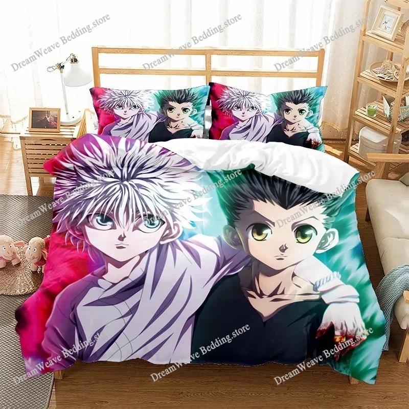 Новый Комплект Постельного Белья Hunter × Hunter Односпальный Полуторный Двуспальный Queen King Размер Комплект Постельного Белья Взрослый Детская Спальня Пододеяльник Комплекты 3D Печать Аниме Постельное Белье74