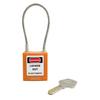 Cable Padlock for Lockout Orange; Body: High-performance Plastic, Nylon; Hanging: Stainless Steel, Comes with