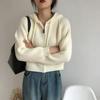 Вязаный кардиган с капюшоном в корейском стиле в колледже: Женская свободная куртка-свитер на весну и осень