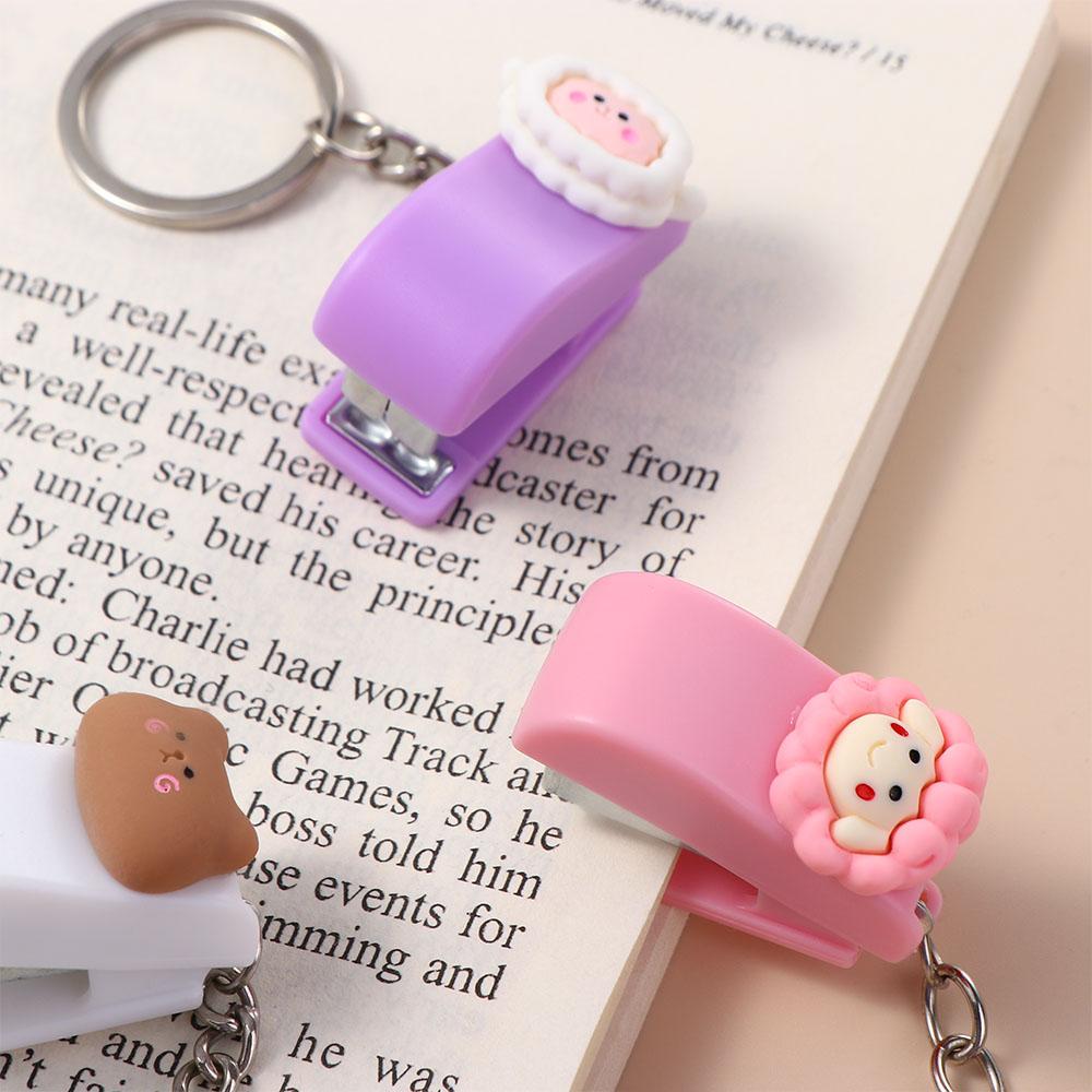 Key Ring Pendant Mini Size 10 Staples Cartoon Stapler Key Chain Stapler Mini Stapler Binding Tools