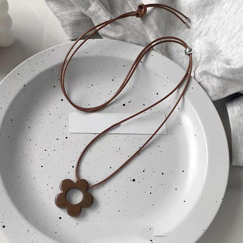 Кулон-цветок из смолы на длинной цепочке Ручная работа Шарм Цепочка для свитера Кулон-ожерелье Подарок