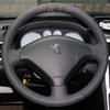 Peugeot 308S/408/2008/3008/508/301/307 Genuine Leather Hand-Stitched Car Steering Wheel Cover