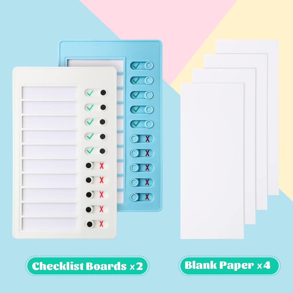 Aleric 2 Pieces Chore Chart for Kids to do List Chores Checklist Task Board, Sliding Morning Routine Chart for Adults, Daily Memo RV Checklist