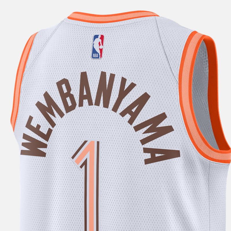 Nike Dri-FIT NBA Wembanyama 1 Spurs 23-24 City Edition SW Джерси баскетбольная удобная майка без рукавов с круглым вырезом мужская майка белая DX8519-102