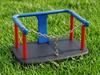 Children' swing bucket seat with black aluminum insert and chain