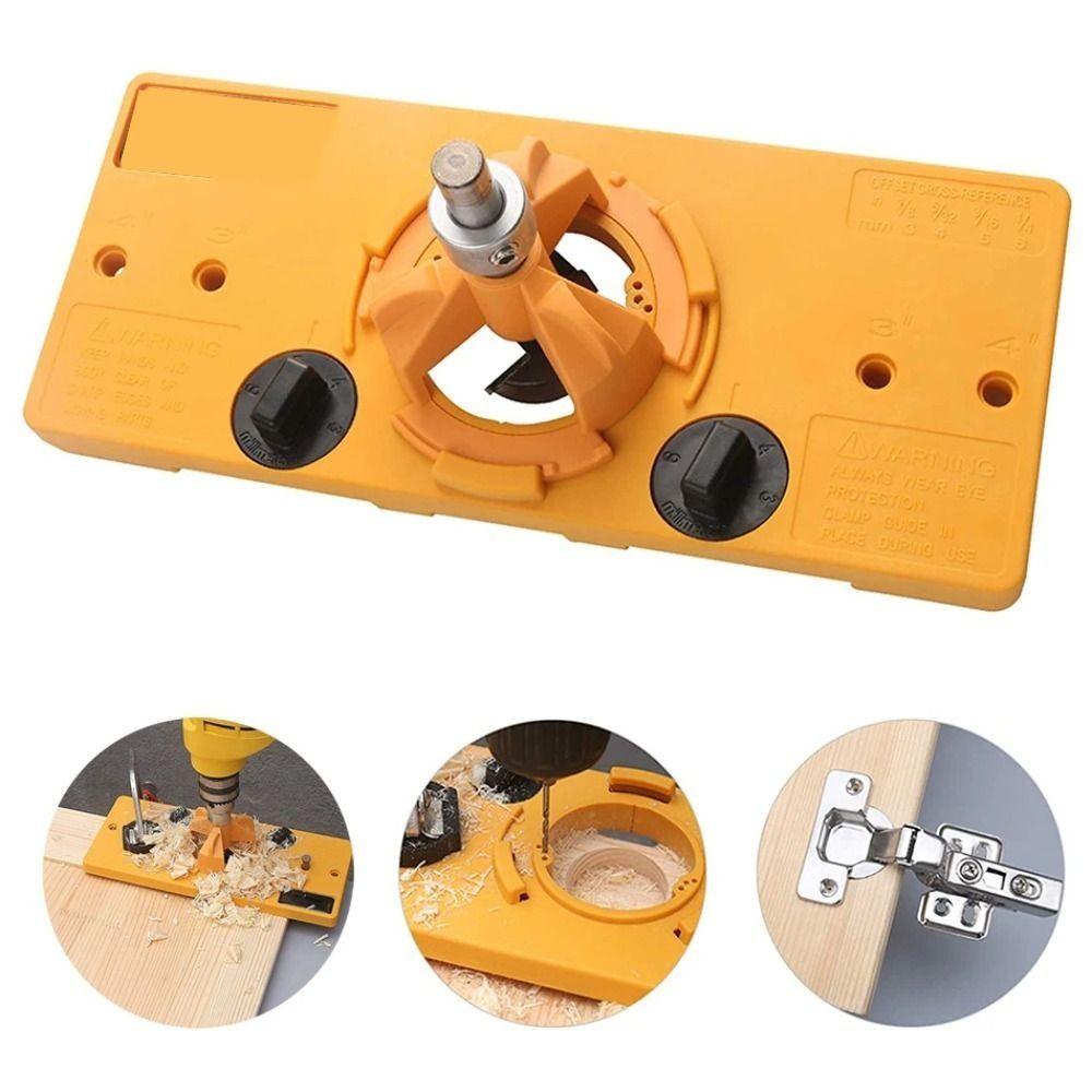 Cup Style Boring Guide Positioning Hinge Jig Efficient Hinge Hole Tool Kit Woodworking