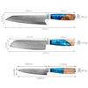 Набор дамасских ножей KyushuBlade из 3 предметов (Нож Сантоку, Нож Гюто и Нож Петти) Профессиональный набор дамасских ножей. Этот универсальный набор кухонных ножей