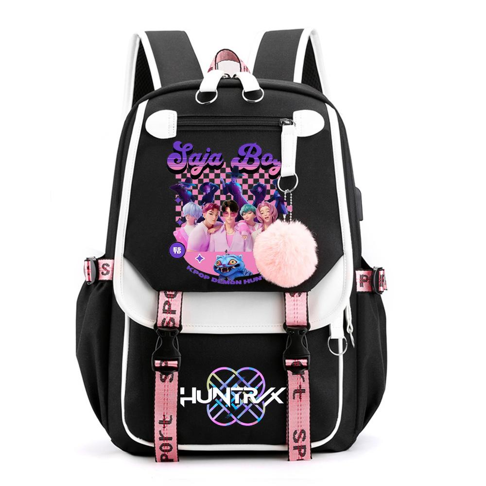 Anime Cute Cartoon K-Pop Printed Backpack Schoolbag for Teenager Student Girl Boy Bookbag Large Capacity Waterproof Travel Bag Kid Gift Rucksak