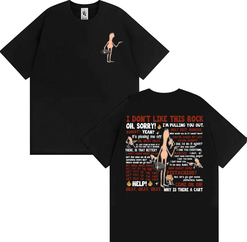 I Dont Like This Rock Funny T Shirts Marcus The Worm Meme T Shirt Men Casual ONeck Cotton Short Sleeve Oversized Tshirts