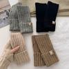 100% Wool Knitted Short Gloves Winter New Half Finger Anti Freeze Sleeve Solid Color Versatile Fashion