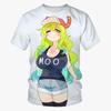 Футболка с принтом аниме «Dragon Maid Kanna Kamui» с 3D-принтом, унисекс, повседневная футболка Harajuku с короткими рукавами, японская манга, детский топ 100-6XL