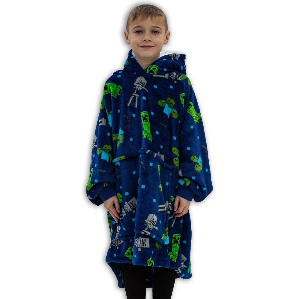 Minecraft Childrens/Kids Creeper Fleece Hoodie Blanket