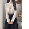 Модная белая женская блузка с длинным рукавом и V-образным вырезом Blusas Mujer De Moda 2024 Китайский стиль Женская рубашка-блузка