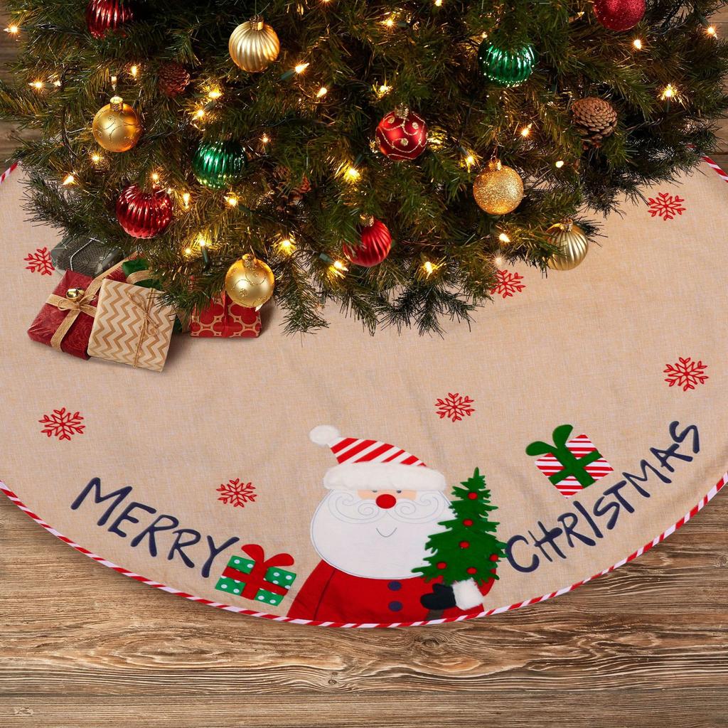 Christmas Tree Skirt Decoration For Home Xmas Tree Decorations Skirt Ornament Festive Holiday Party Decorations Indoor Outdoor