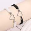 Creative Couple Black and White Bracelet Cutout Love Bracelet Braided Push Pull Bracelet Pull-Out Bracelet Adjustable Bracelet