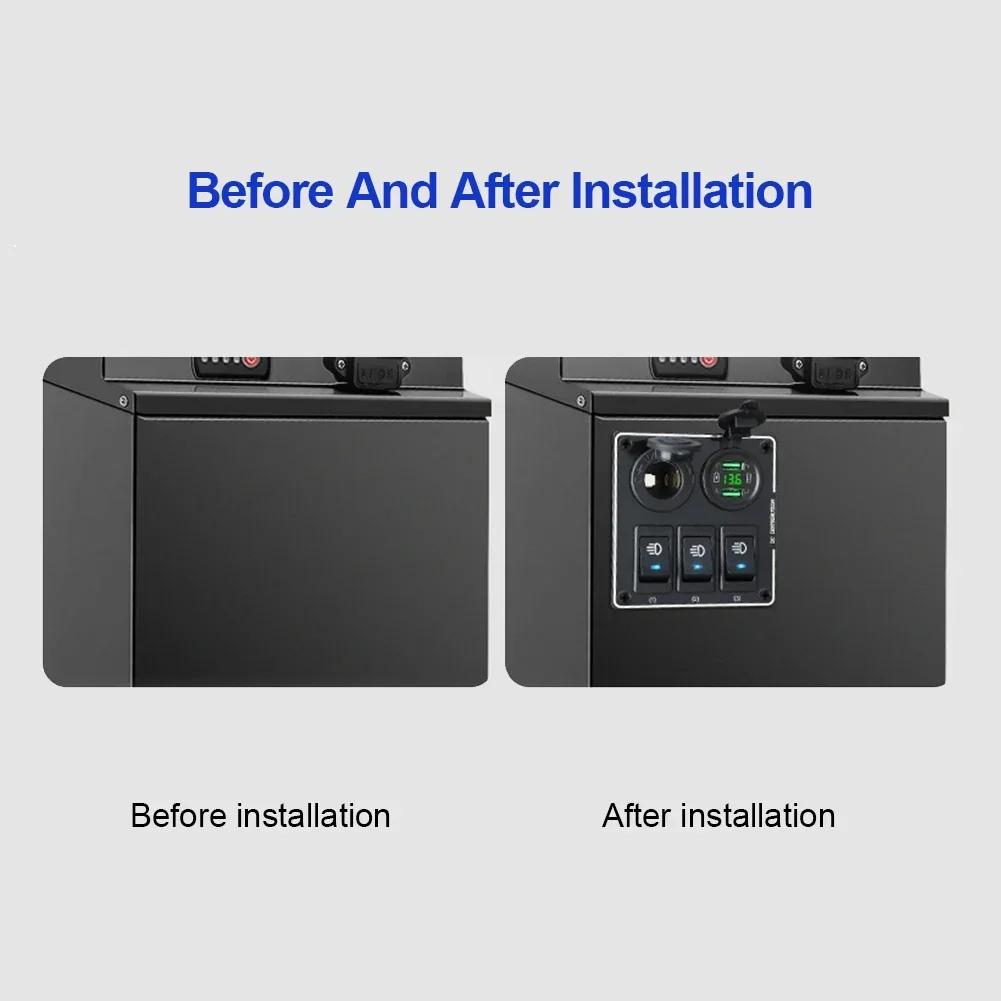 3-х канальный автомобильный выключатель, автоматический выключатель, 45 Вт, два зарядных устройства USB QC3.0, адаптер питания 12 В 24 В, кнопки переключения освещения для лодок, грузовиков и автомобилей