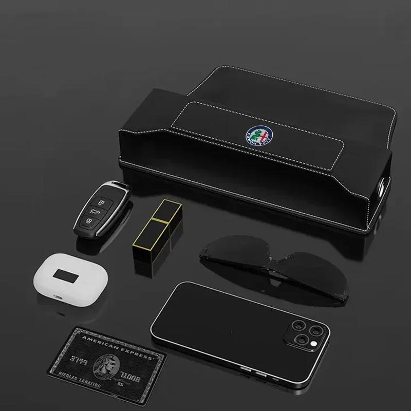 KCWH1 Car Seat Gap Storage Box Auto Central Side Organizer Pocket Accessories for Alfa Romeo 4C 159 Spider Giulia Giulietta 156 147