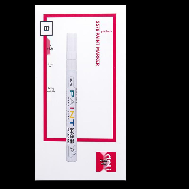 Deli White Fine Tip Paint Marker Pen