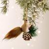 Foam Squirrel Ornament 3D Artificial Squirrel Figurine with Pine Cones Berries Cute Fake Animal Christmas Tree Hanging Decoration for Winter