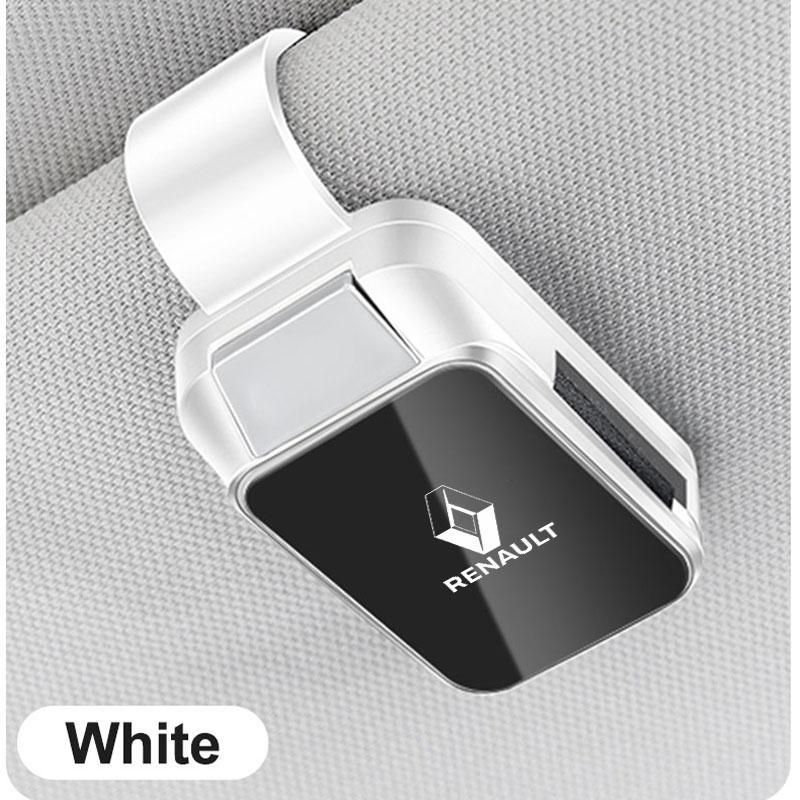 Interior Stickers Car Supplies Magnetic Leather Sunglasses Clip-on Car Sun Visor For Renault Logan 2 Stepway Sandero Clio 5 Arka