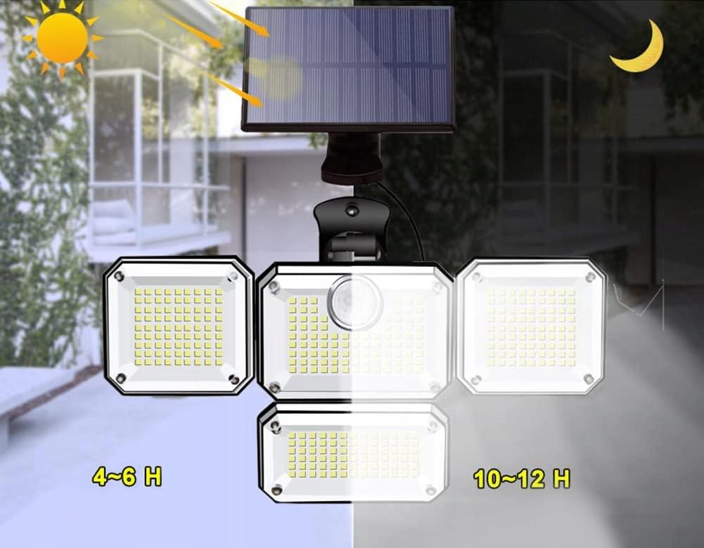 4-in-1 Solar LED Street Lamp, Motion Sensor, Twilight + Remote Control